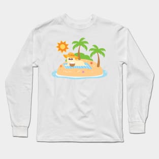 Tropical Maltese Dog Long Sleeve T-Shirt